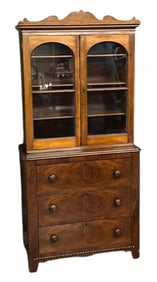 Victorian Two Piece Parlor Cabinet 15"X30"X66"