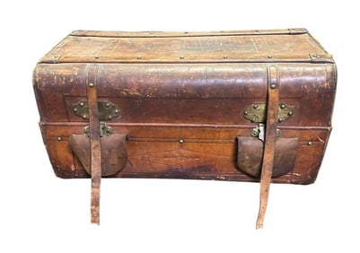 Leather Travel Trunk 18"X34"X16"