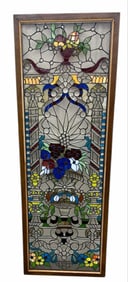 Large Stained Glass Victorian Style Window