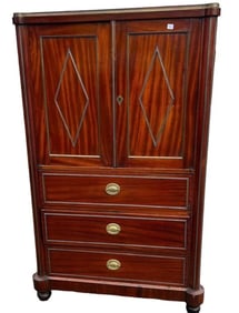 French Empire Bronze Mounted Linen Press