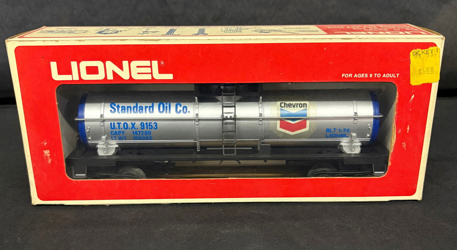 Lionel Chevron Tank Car 6-9153 With Original Box 11" (1 of 5)