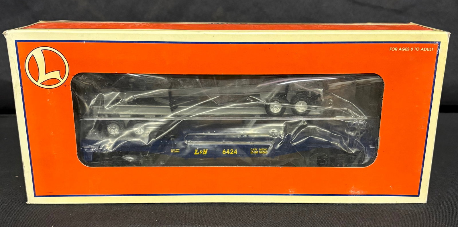 Lionel Flatcar With Trailer Frames 6-19474 With Original Box 13": Lionel Flatcar With Trailer Frames 6-19474 With Original Box 13"