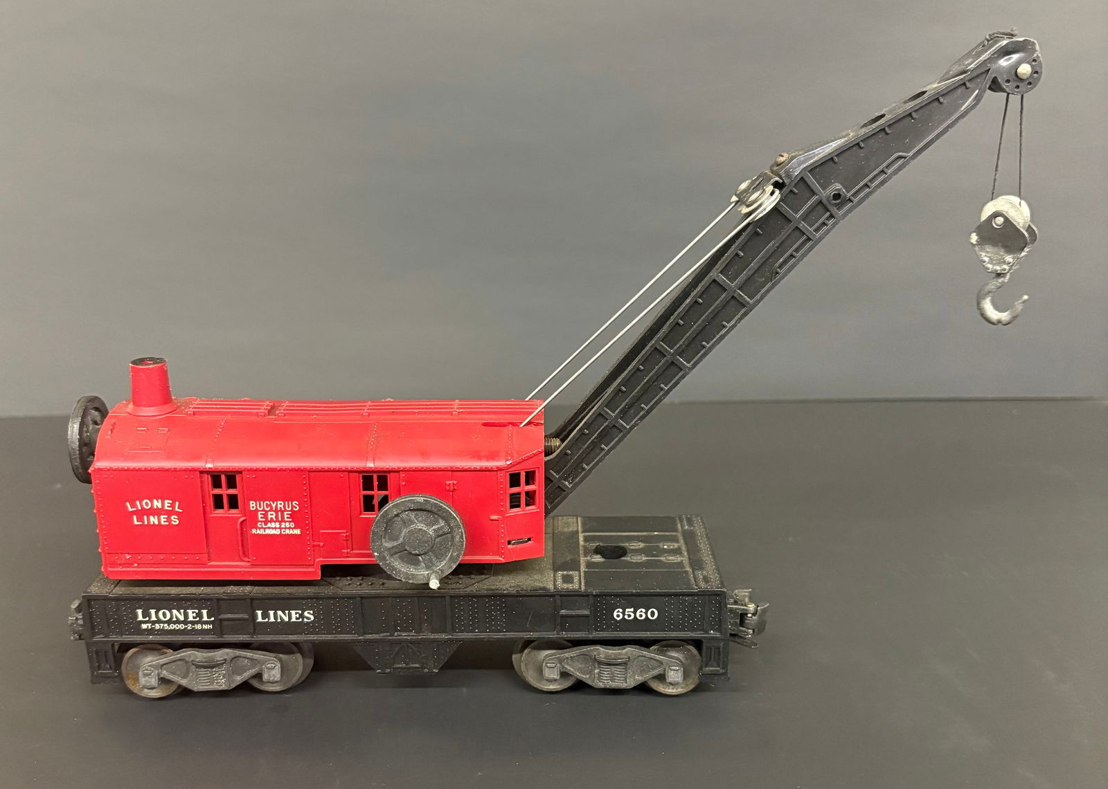 Lionel No. 6560 Operating Work Crane Bucyrus Erie Crane Car 12" (1 of 16)