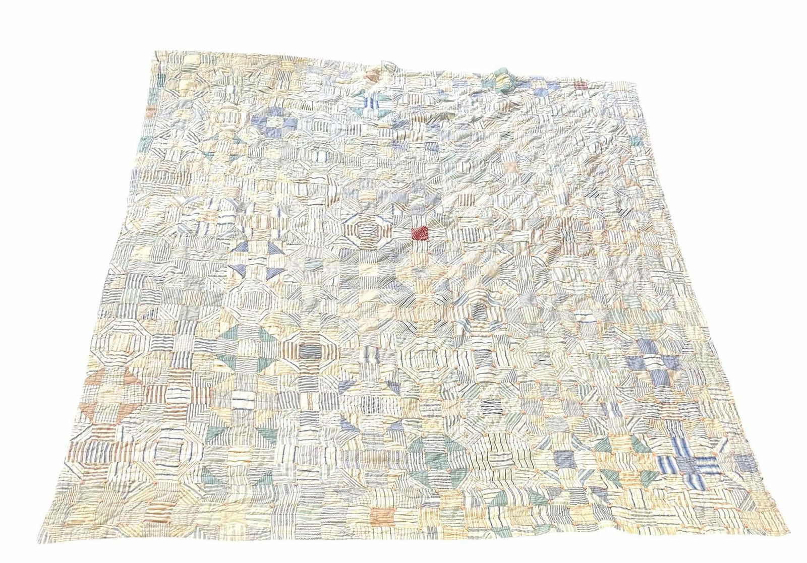 Hand Sewn Block Pattern Quilt 72"X76" (1 of 3)