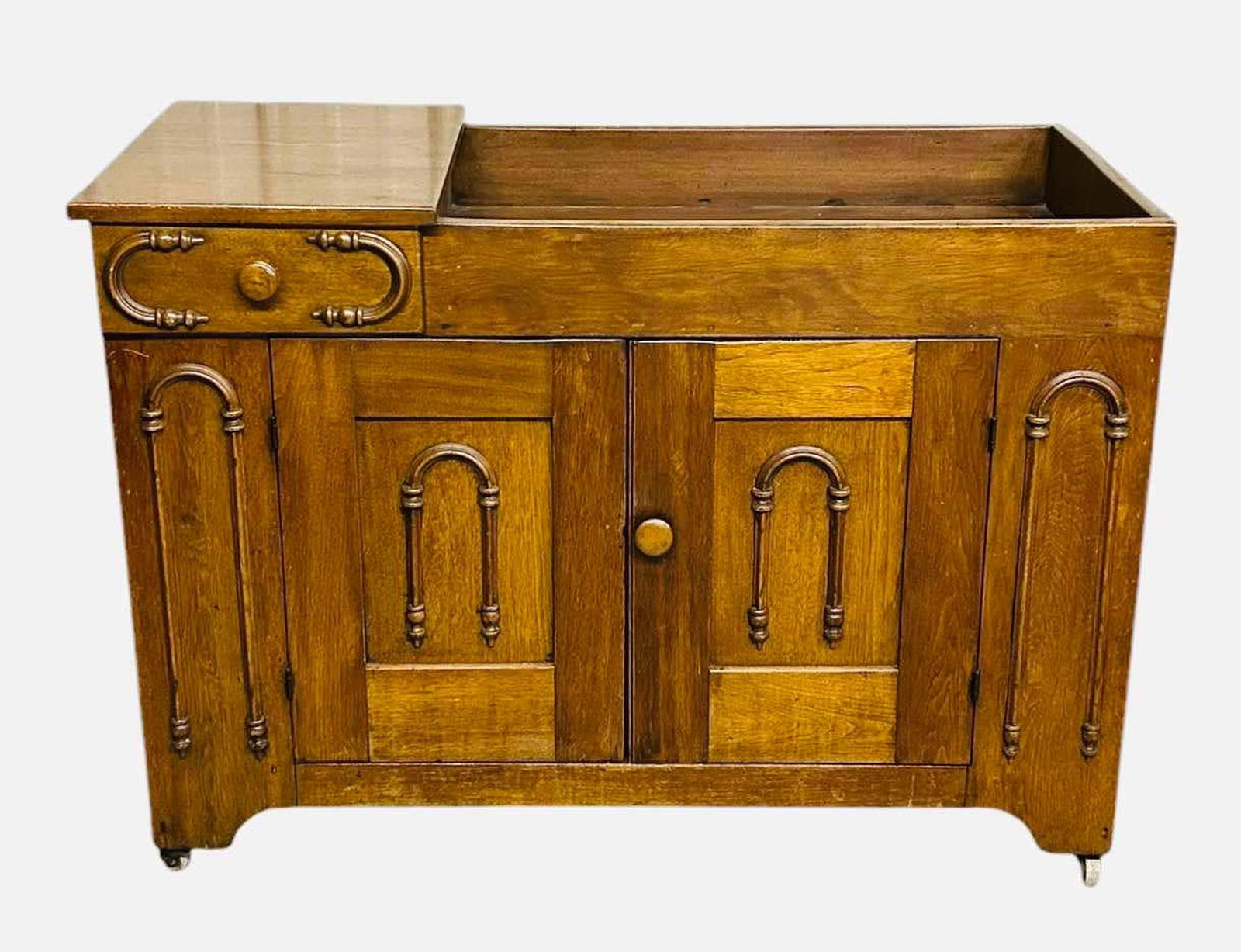 Early Walnut Dry Sink With Victorian Trim On Front 21"X46"X33" (1 of 4)