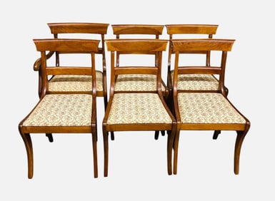 Set Of Six Cherry Sabre Leg Chairs 18"X18"X33"