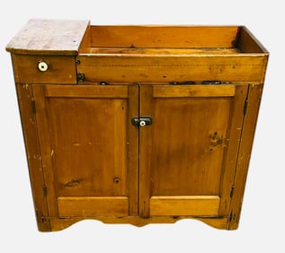 Early Dry Sink With Silverware Drawer Over Blind Door Base With Cut Out Skirt 18"X38"X35"