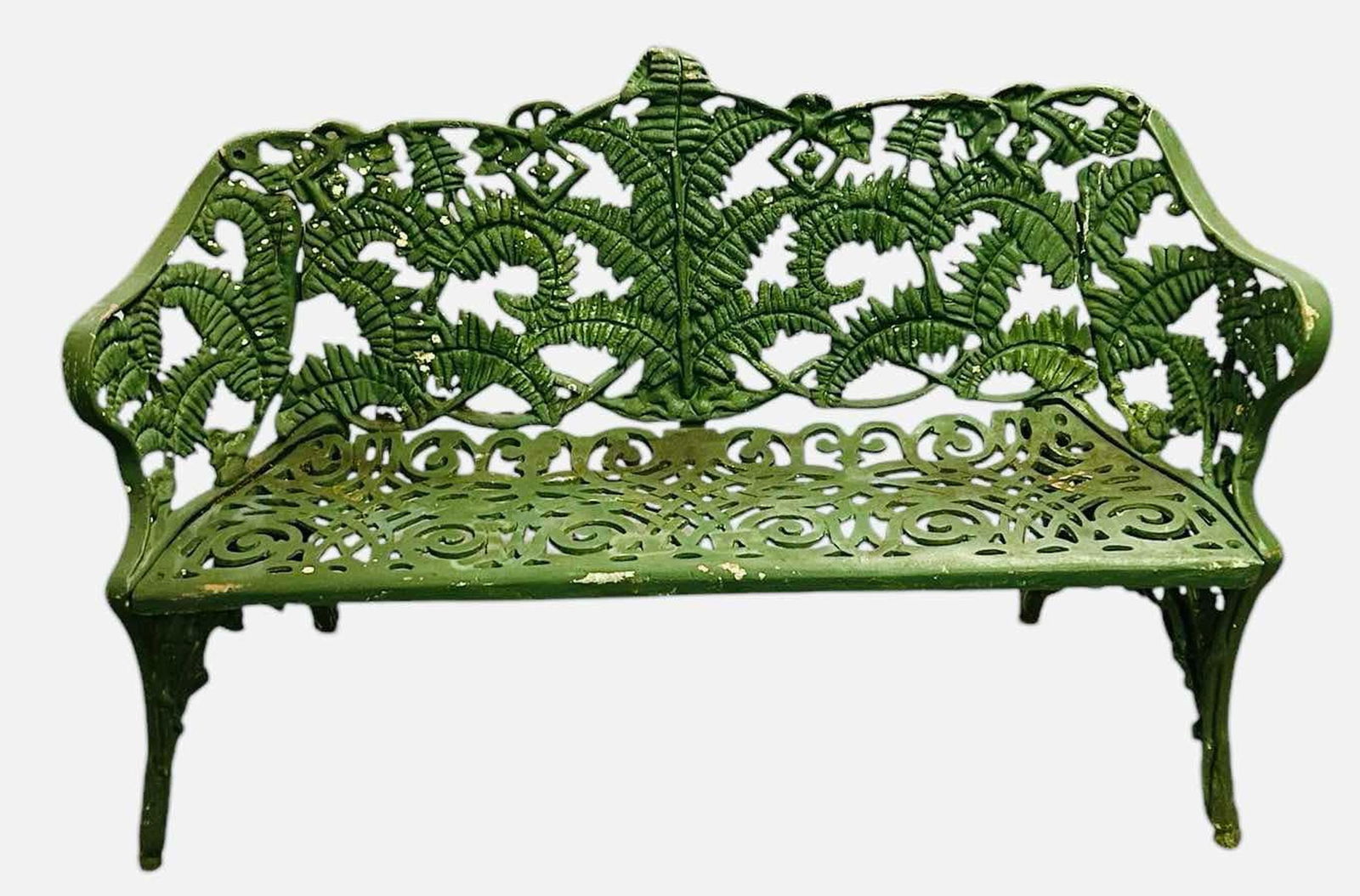 Fern Pattern Metal Garden Bench 17"X48"X30" (1 of 4)