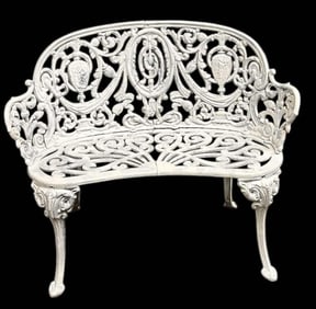 Victorian Cast Iron Atlanta Stove Works Style Garden Bench 17"X37"X30"