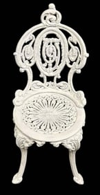 Victorian Cast Iron Atlanta Stove Works Style Garden Chair 16"X18"X31"