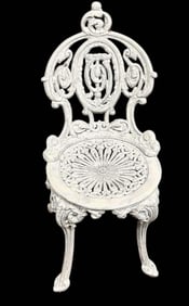 Victorian Cast Iron Atlanta Stove Works Style Garden Chair 16"X18"X31"