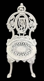 Victorian Cast Iron Atlanta Stove Works Style Garden Chair 16"X18"X31"