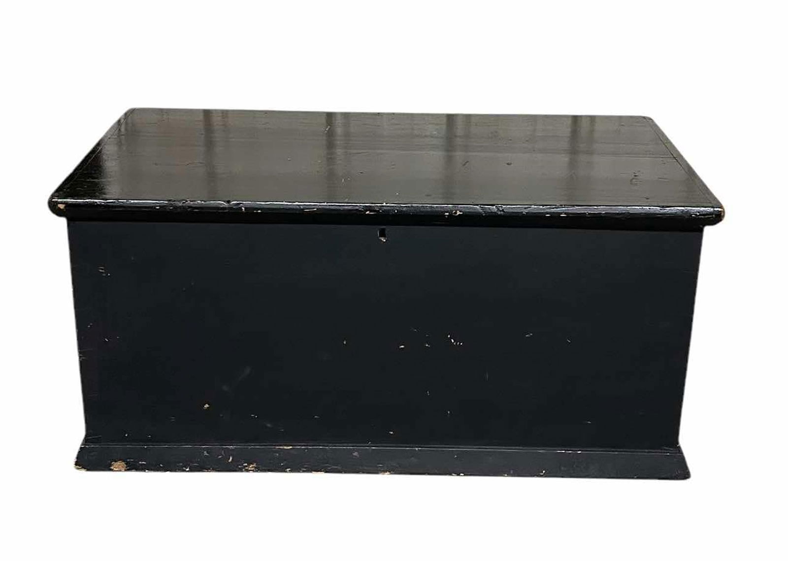 Early Blanket Chest In Original Black Paint 20"X37"X18" (1 of 5)