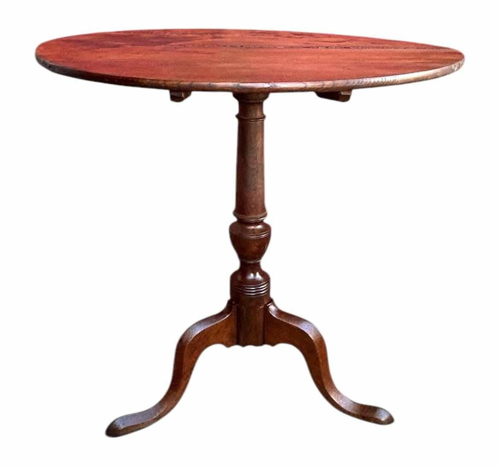 Early Walnut Tilt Top Tea Table With Queen Anne Feet 30"X46" (1 of 3)