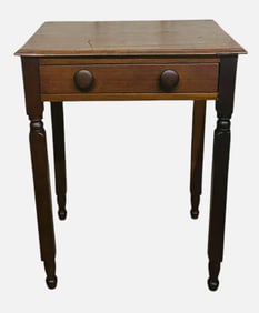 1 Drawer Walnut Work Table On Tall Legs 17"X23"X30"