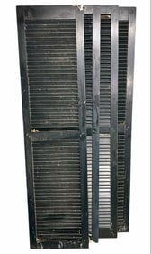 Set Of Large Wooden Shutters In Old Green Paint 2"X21"X80"