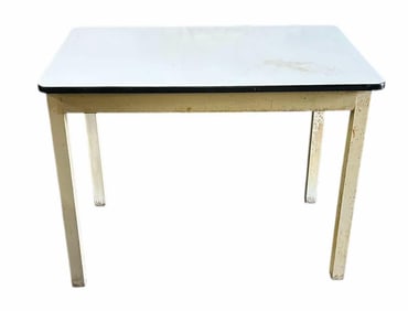 Early Painted Porcelain Top Kitchen Work Table 25"X40"X30"