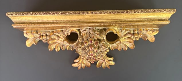 Gold Decorated Wall Console Floating Shelf 5"X12"