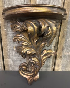 Carved Large Wall Sconce Plaster Wall Sconce Shelf Bronze Finish 7"X15"X18"