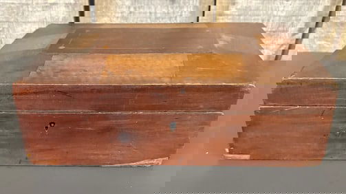 Early Antique Shaker Inlaid Wooden Sewing Box Stationary Document Box (As Pictured With Loose Mirror