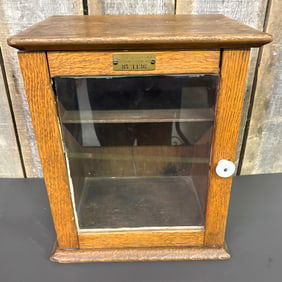 Early Coca Cola Bottling Co. Louisville, KY. Oak Table Top Showcase 11"X14"X17"