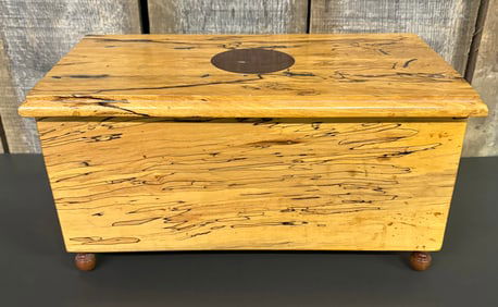 Spalted Maple Footed Jewelry - Keepsake Box (Missing Hinges) Measuring 8"X14"X7"