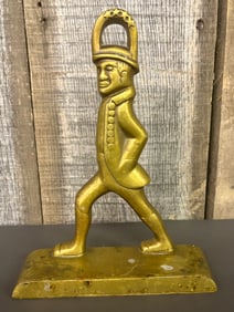 Vintage Brass Colonial Hessian Soldier Doorstop 6"X9"