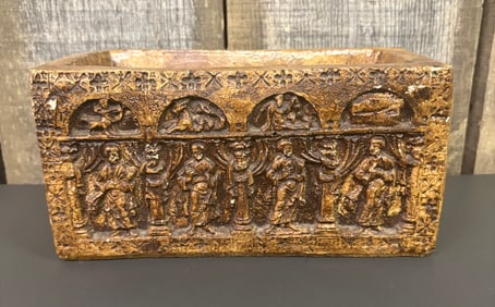 Gothic Renaissance Style Heavily Carved Possibly Borghese Box 5"X9"X5"