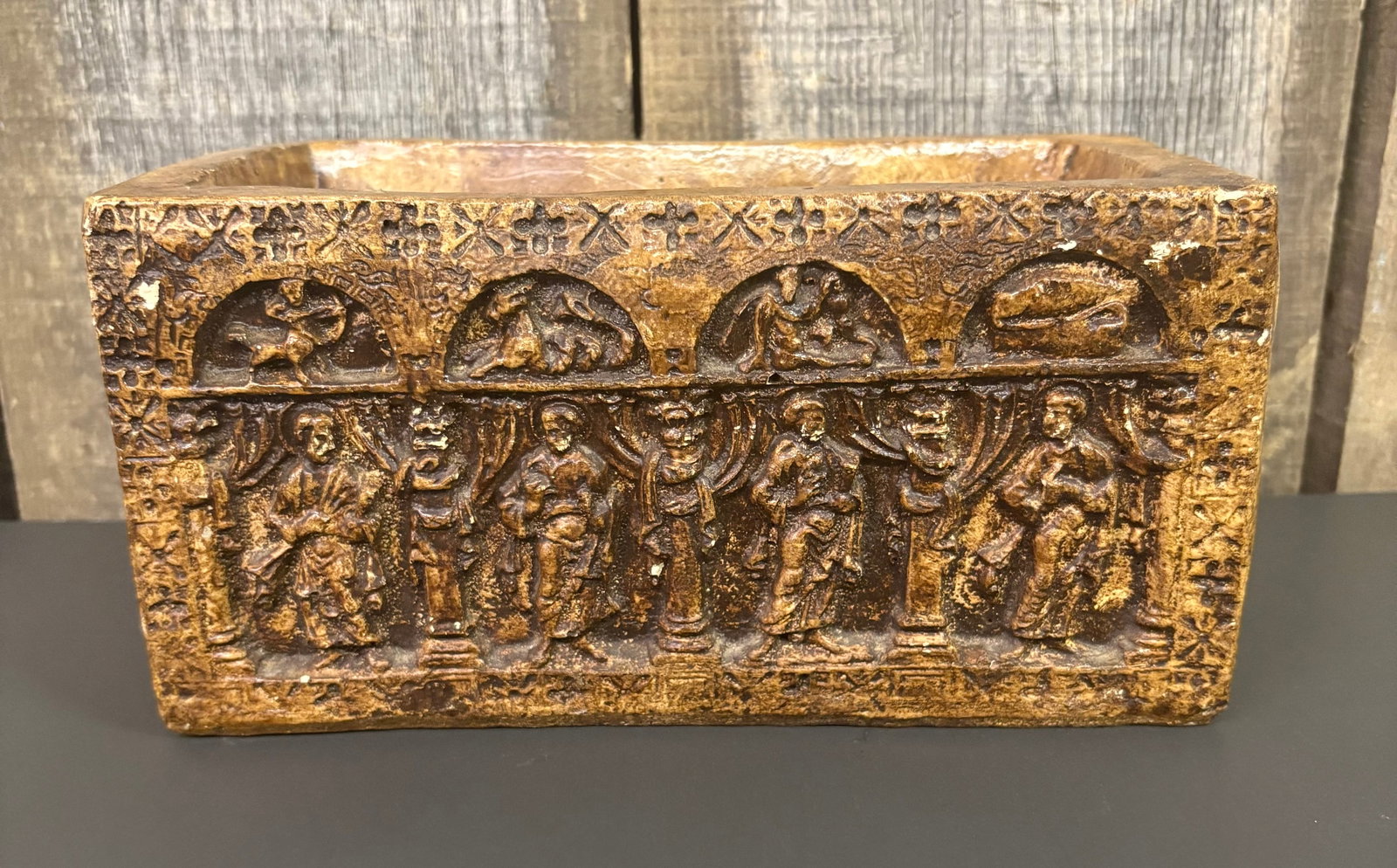 Gothic Renaissance Style Heavily Carved Possibly Borghese Box 5"X9"X5" (1 of 6)