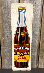 1936" Original Rare Tin Advertising RC Royal Crown Cola Sign By Nehi Inc. 7"X25