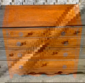 Early 19th Century Southern Federal Slant Front Drop Down Secretary Desk 21"X40"X42.5"