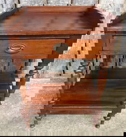 Early Federal Style One Drawer Stand With Gallery 21"X21"X28"