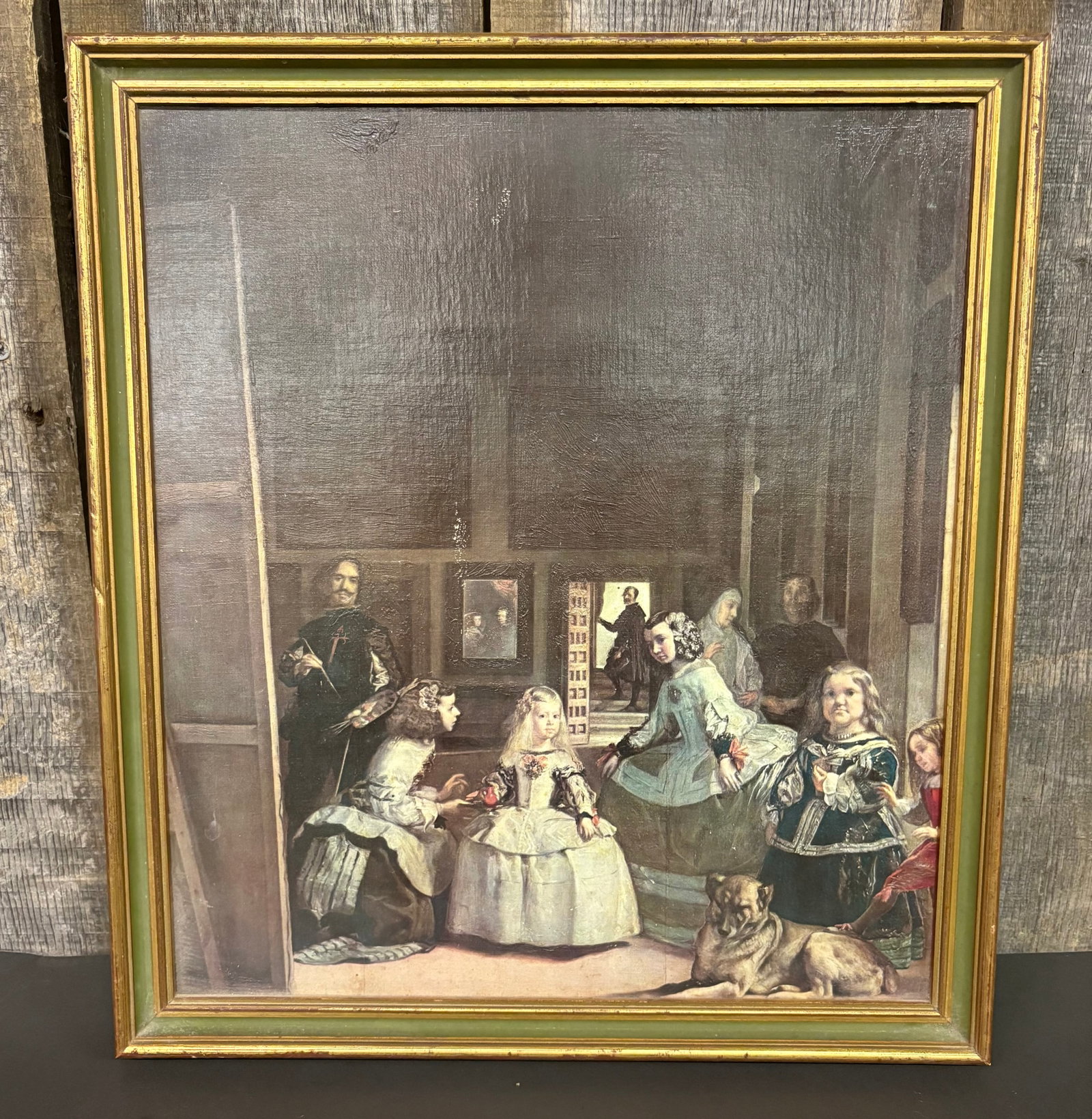 Vintage Framed Reproduction Of "Las Meninas" (The Ladies In Waiting) A 1656 Painting By Diego: Vintage Framed Reproduction Of "Las Meninas" (The Ladies In Waiting) A 1656 Painting By Diego Velazquez 16"X18"
