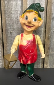 Vintage 1950-60's Union Products Elf Blow Mold Christmas Decoration 11"X22"