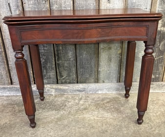 Antique Mahogany Flip-Top Game Table Serpentine Front 18"X34"X30"