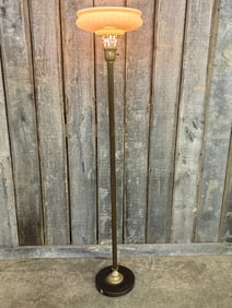 Art Deco Style Torchiere Floor Lamp; Working Condition. 14"X69"