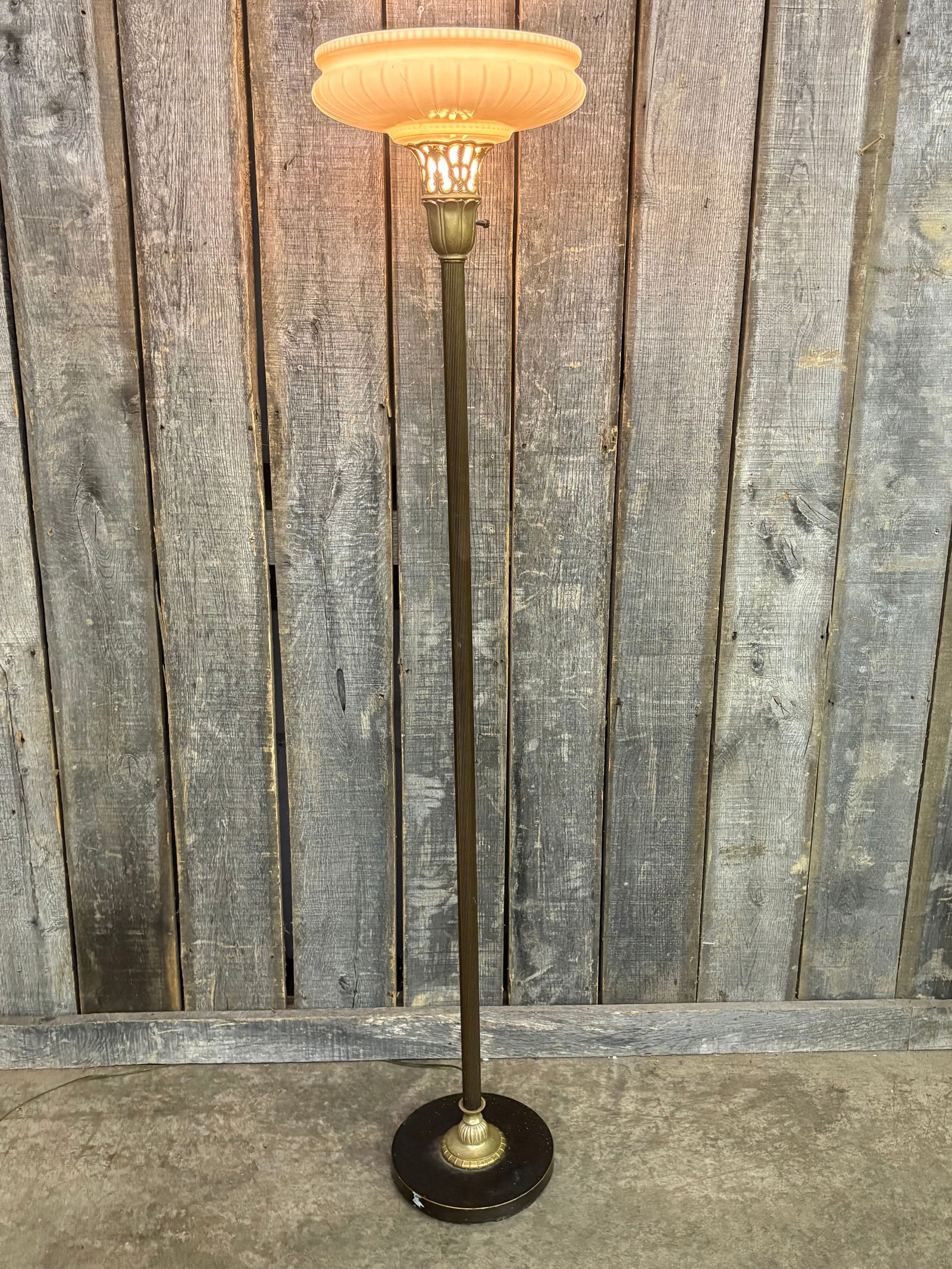 Art Deco Style Torchiere Floor Lamp; Working Condition. 14"X69" (1 of 7)
