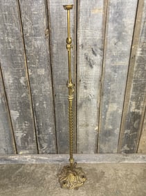 Antique Brass And Cast Iron Floor Lamp Base 10"X54"