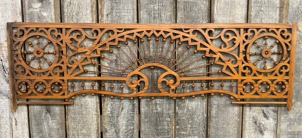 Antique Victorian Stick And Ball Fretwork Panel 60.5"X19"