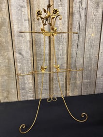 1960's Italian Gold Tole Standing Display Easel 20"X36"