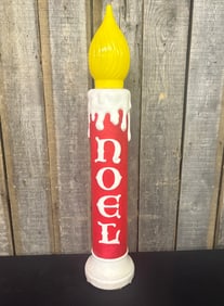 Vintage "NOEL" Christmas Candle Blow Mold Made By Empire With Original Box 40"