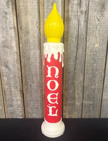 Vintage "NOEL" Christmas Candle Blow Mold Made By Empire With Original Box 40"