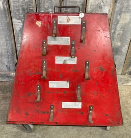 Early Rolling Metal Car Shop Cart Or Sales Display With Storage 25"X31"