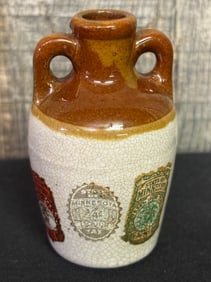 Miniature Early Minnesota Tax Stamp Stoneware Pottery Crock 3.5"