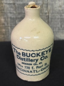 The Buckeye Distillery Co. Anderson Co., KY. Cincinnati-Ohio. Miniature Stoneware Pottery Crock