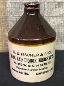 H.B. Fischer And Bro. Wine And Liquor Merchants, Cincinnati, Ohio; Miniature Crock Jug 4.5"