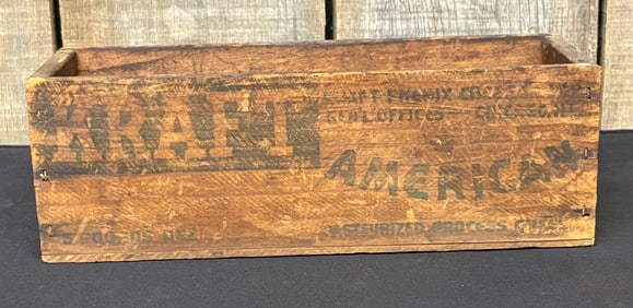 Large Wooden Kraft American Cheese Box 4"X11"X4"