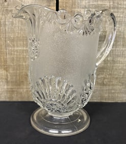 C. 1890's Shell - Jewel Water Pitcher 5"X7"X8"