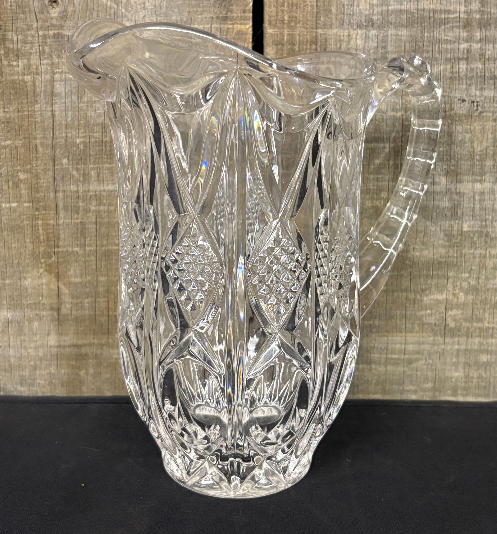 Early Cut Glass Style Water Pitcher 4"X7"X9" (1 of 4)