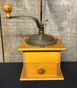 Vintage Hand Crank Coffee Grinder 7"X9"X11"